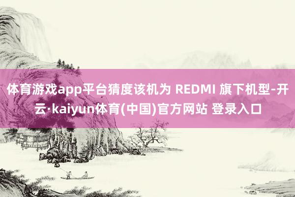 体育游戏app平台猜度该机为 REDMI 旗下机型-开云·kaiyun体育(中国)官方网站 登录入口