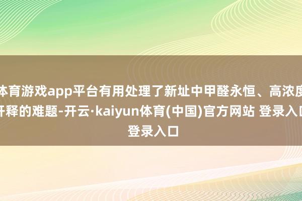 体育游戏app平台有用处理了新址中甲醛永恒、高浓度开释的难题-开云·kaiyun体育(中国)官方网站 登录入口