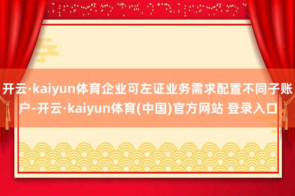开云·kaiyun体育企业可左证业务需求配置不同子账户-开云·kaiyun体育(中国)官方网站 登录入口