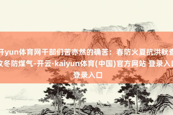 开yun体育网干部们苦亦然的确苦：春防火夏抗洪秋查收冬防煤气-开云·kaiyun体育(中国)官方网站 登录入口