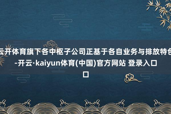 云开体育旗下各中枢子公司正基于各自业务与排放特色-开云·kaiyun体育(中国)官方网站 登录入口